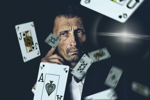 man playing poker